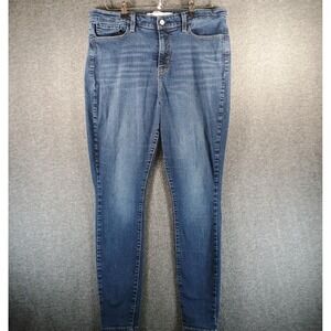 Signature Levi Strauss High Rise Skinny Jeans Womens 14 Straight Leg Medium Wash